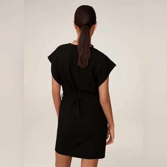 Mango Belted Black Mini Dress - Picture 3 of 10